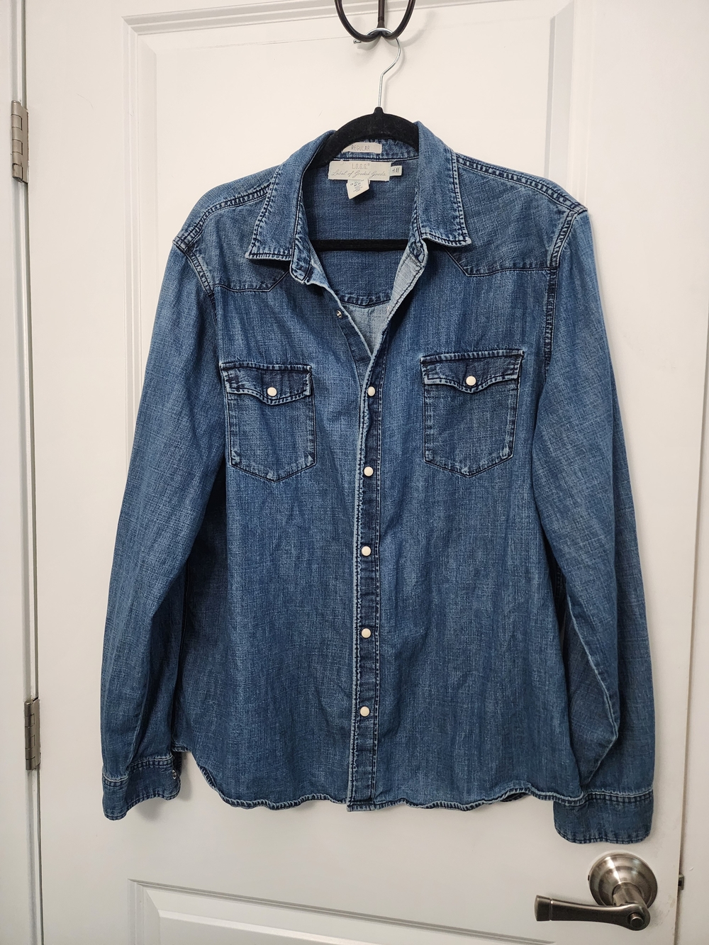 H&M Denim Western Style Button-Down Shirt - Blue